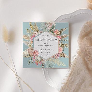 Elegant Blush Bohemian Floral Bridal Shower