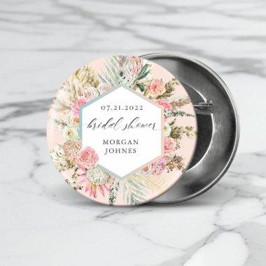 Elegant Blush Bohemian Floral  Button