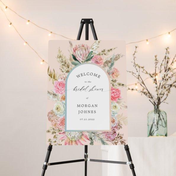 Elegant Blush Bohemian Floral Bridal Shower Poster