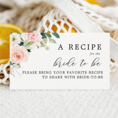 Elegant Blush Bridal Shower Share A Recipe Enclosure Invitations