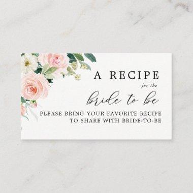 Elegant Blush Bridal Shower Share A Recipe Enclosure Invitations