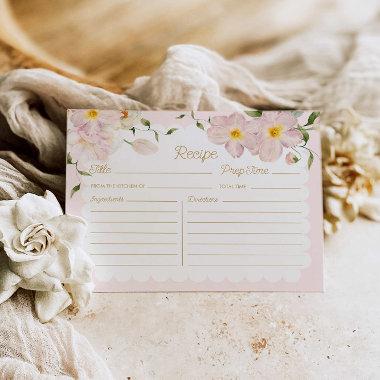 Elegant Blush Floral Bridal Recipe Invitations
