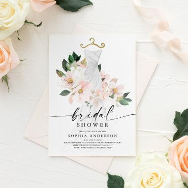 Elegant Blush Floral Bridal Shower Invitation Invitations