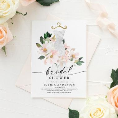 Elegant Blush Floral Bridal Shower Invitation Invitations