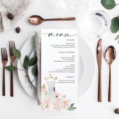 Elegant Blush Floral Bridal Shower Menu