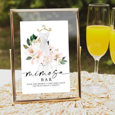 Elegant Blush Floral Bridal Shower Mimosa Bar Sign