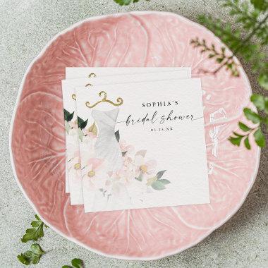 Elegant Blush Floral Bridal Shower Paper Napkins