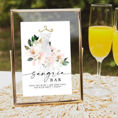 Elegant Blush Floral Bridal Shower Sangria Bar Poster