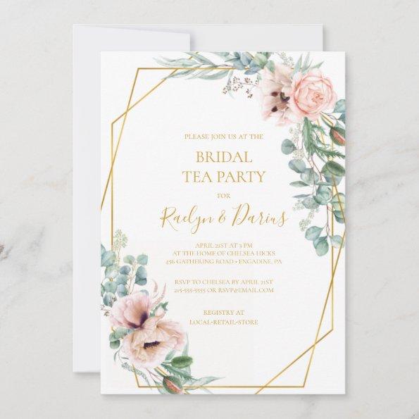 Elegant Blush Floral | Bridal Tea Party Invitations