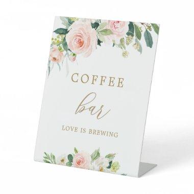 Elegant Blush Floral Coffee Bar Sign