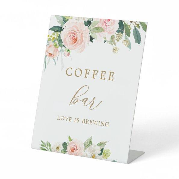 Elegant Blush Floral Coffee Bar Sign