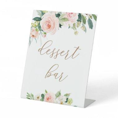 Elegant Blush Floral Dessert Bar Sign