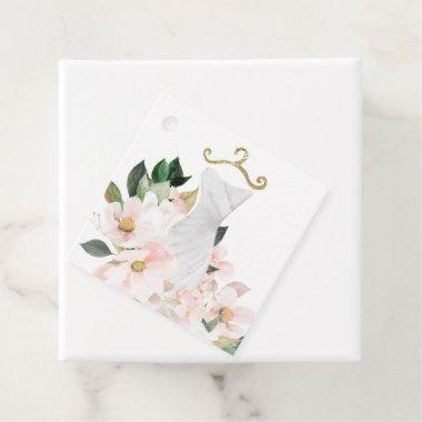 Elegant Blush Floral Dress  Favor Gif Favor Tags
