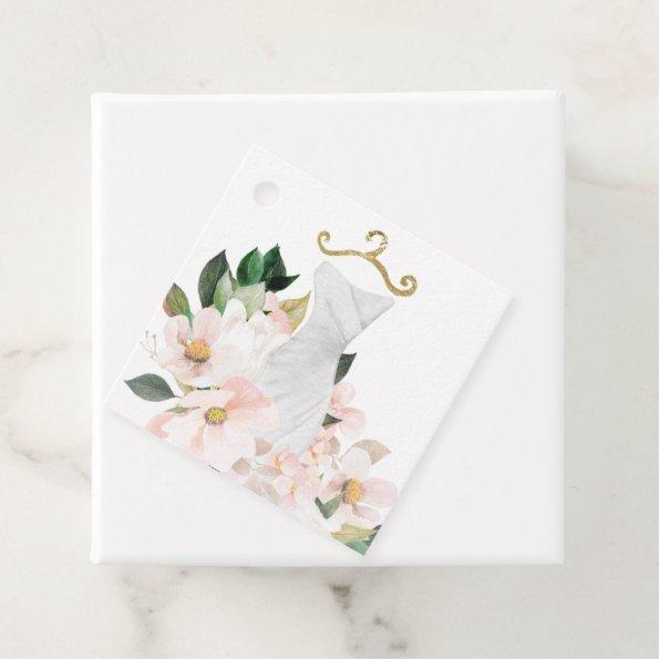 Elegant Blush Floral Dress Bridal Shower Favor Gif Favor Tags