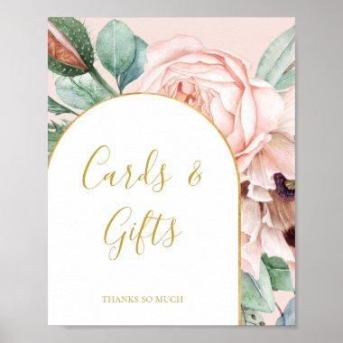Elegant Blush Floral Garden Pastel Invitations And Gifts Poster