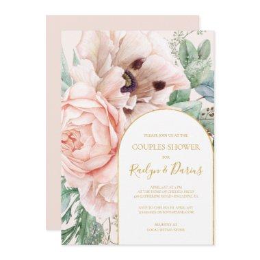 Elegant Blush Floral Garden Pastel Couples Shower