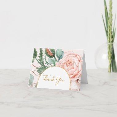 Elegant Blush Floral Garden | Pastel Thank You Invitations