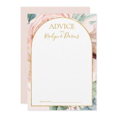 Elegant Blush Floral Garden | Pastel Wedding Advice Card
