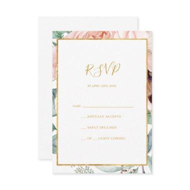 Elegant Blush Floral Garden | RSVP Card