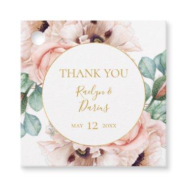 Elegant Blush Floral Garden | Thank You Favor Tags