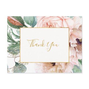 Elegant Blush Floral Garden | Wedding Thank You Post