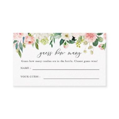 Elegant Blush Floral Guess How Many Enclosure Invitations