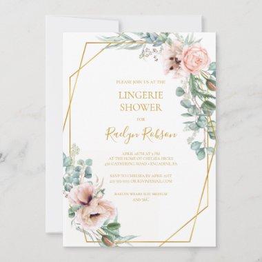 Elegant Blush Floral | Lingerie Shower Invitations