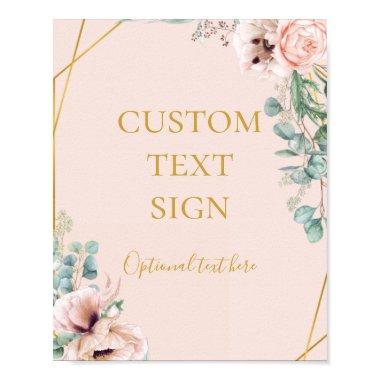 Elegant Blush Floral Pastel  and Gifts Custom Poster