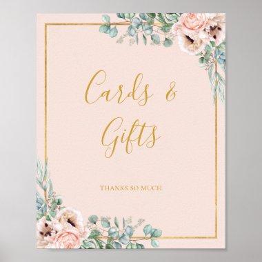 Elegant Blush Floral | Pastel Invitations and Gifts Sign