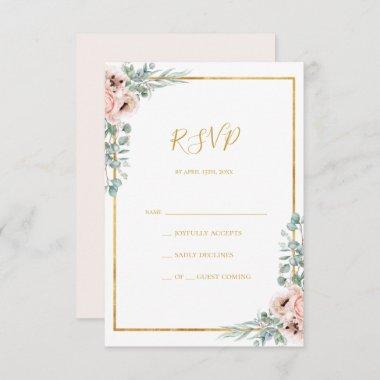 Elegant Blush Floral | Pastel RSVP Card