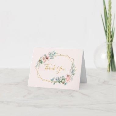 Elegant Blush Floral | Pastel Thank You Invitations