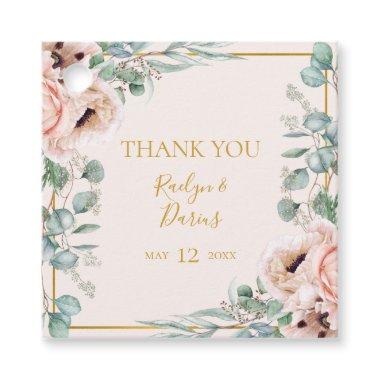 Elegant Blush Floral | Pastel Thank You Favor Tags