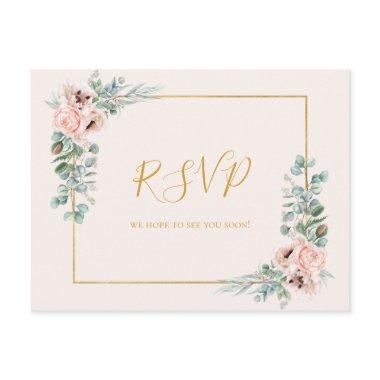Elegant Blush Floral | Pastel Wedding RSVP Post