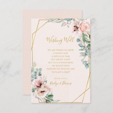 Elegant Blush Floral | Pastel Wedding Wishing Well Enclosure Invitations