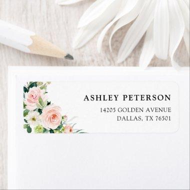 Elegant Blush Floral Return Address Label