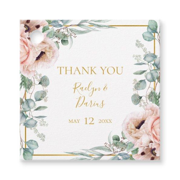 Elegant Blush Floral | Thank You Favor Tags