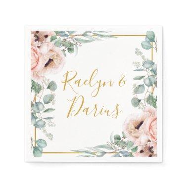 Elegant Blush Floral | Wedding Napkins