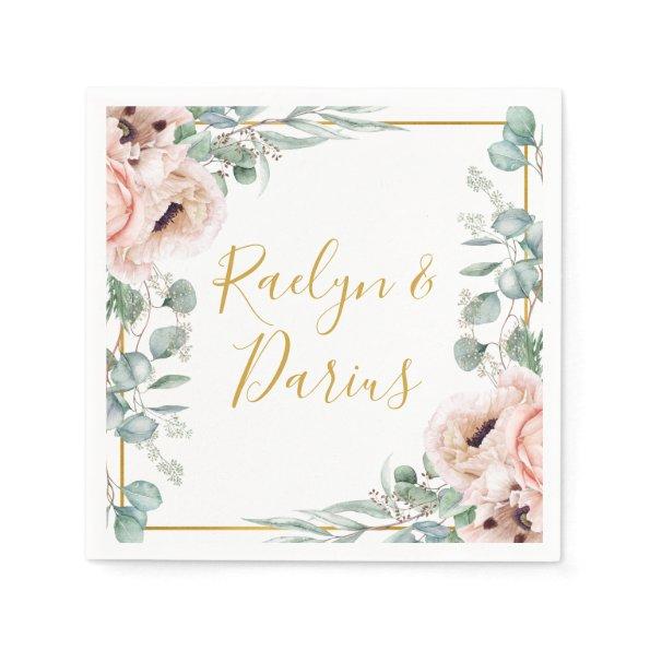 Elegant Blush Floral | Wedding Napkins