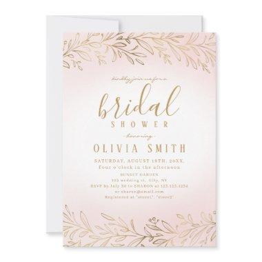 Elegant blush gold gilded botanical