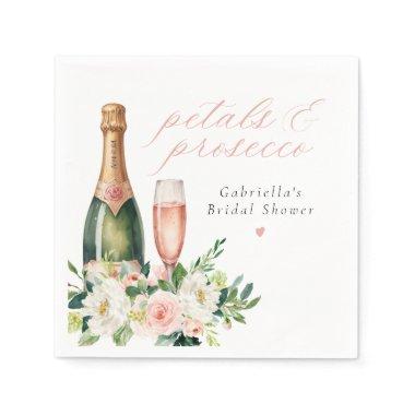 Elegant Blush Petals & Prosecco  Napkins