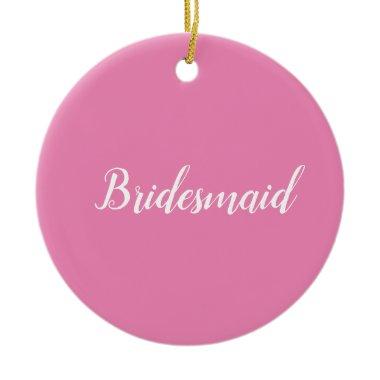 elegant blush pink and black bridesmaid ceramic ornament