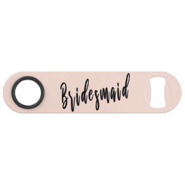 Elegant blush pink & black bridesmaid bar key