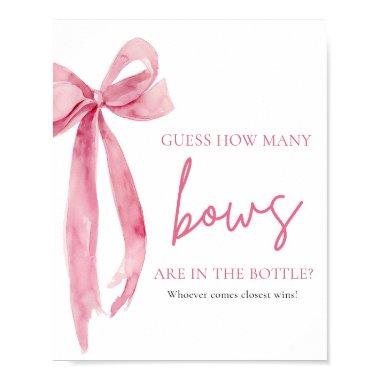 Elegant Blush Pink Bow Guess How Many Bows Game Poster