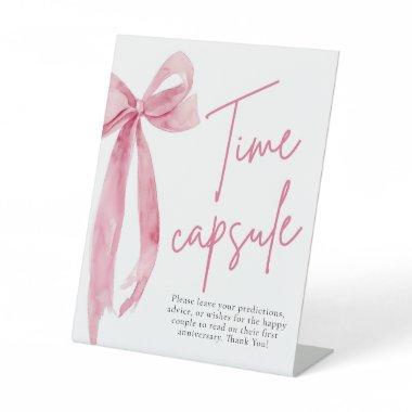 Elegant Blush Pink Bow Time Capsule Game Sign