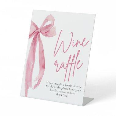 Elegant Blush Pink Bow Wine Raffle Game Sign