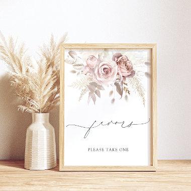 Elegant Blush Pink Dusty Rose Favors Take a Treat Poster