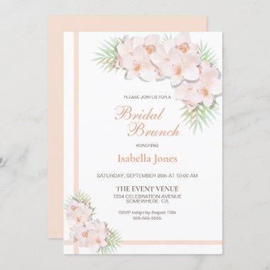 Elegant Blush Pink Floral Bridal Brunch Invitations