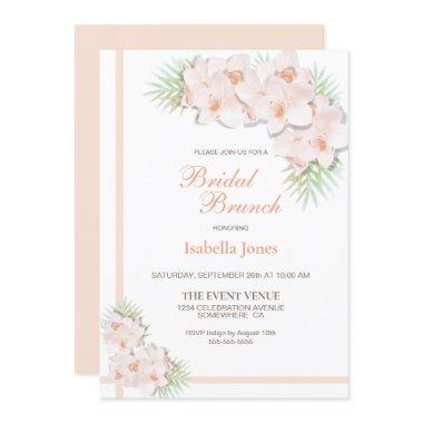 Elegant Blush Pink Floral Bridal Brunch Invitations