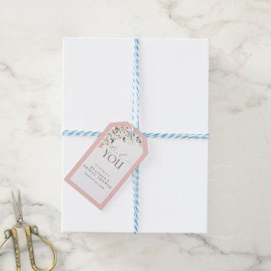 Elegant Blush Pink Floral Bridal Shower Personal Gift Tags