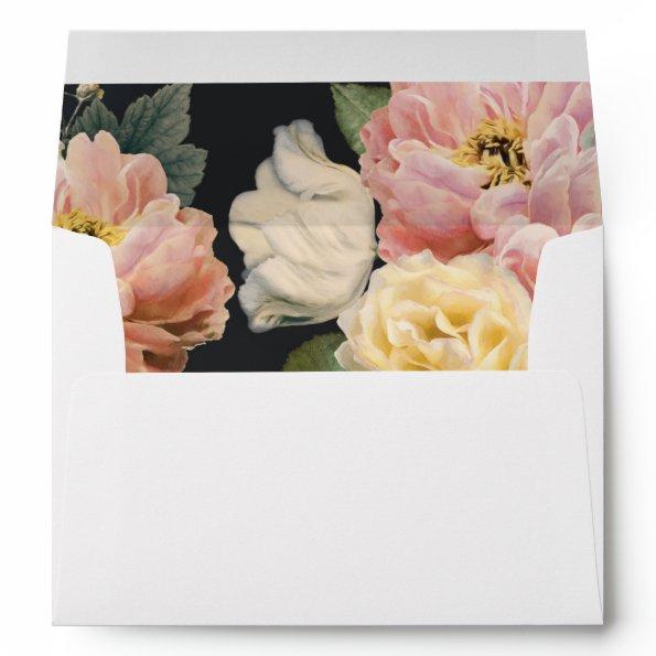 Elegant Blush Pink Floral  Envelope